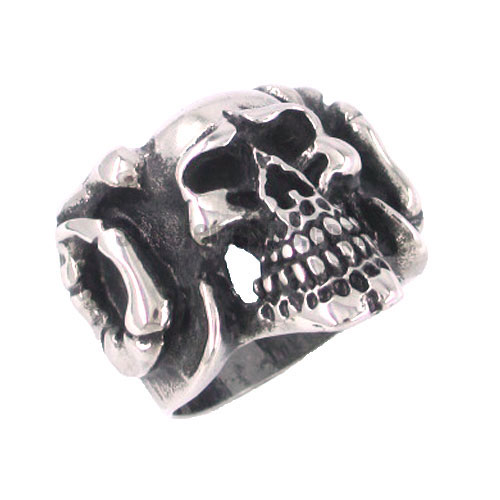 Stainless Steel Jewelry Ring Skull Ring Mens Ring SWR0108 - Click Image to Close
